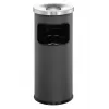 Durable 3332-58 Runder Aschen-/Abfalleimer, 17 L, Aluminium/Metall, Anthrazit
