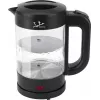 Jata HA702 Wasserkocher, 1,2 l, 1500 W, Borosilikatglas, kabellos, Schwarz
