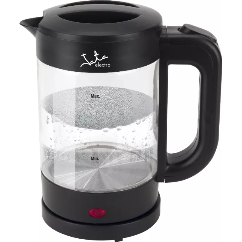 Jata HA702 Wasserkocher, 1,2 l, 1500 W, Borosilikatglas, kabellos, Schwarz