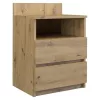 Nachttisch top e shop M1 ARTISAN, Eichenfinish, 2 Schubladen, 400×320×590 mm