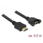 HDMI-Kabel DeLOCK 85463 0,5 m Typ A Stecker auf Buchse, Schwarz