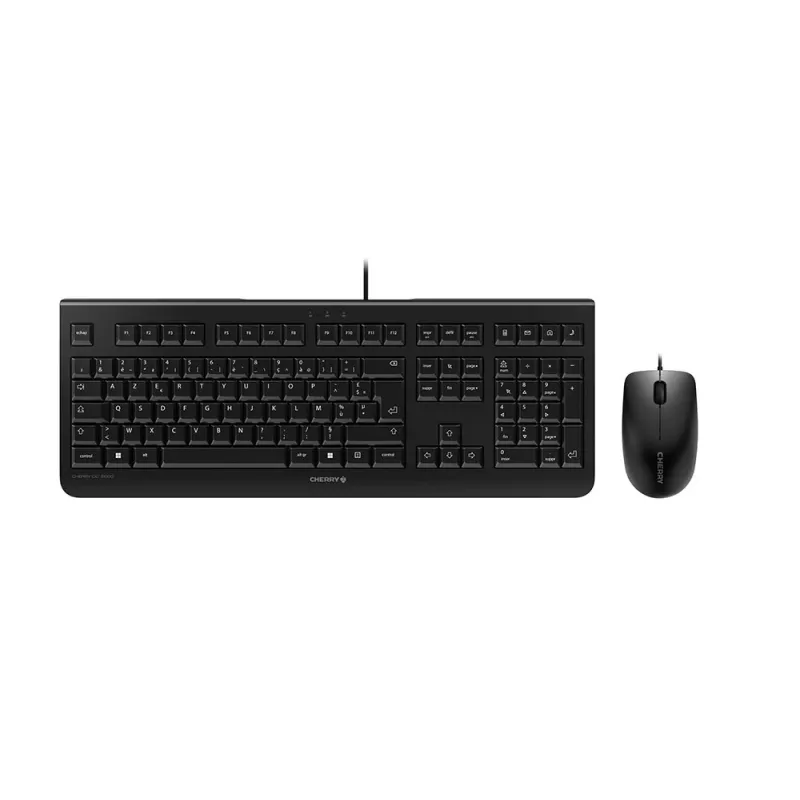 CHERRY DC 2000 Tastatur Maus inklusive Universal USB AZERTY Französisch Schwarz