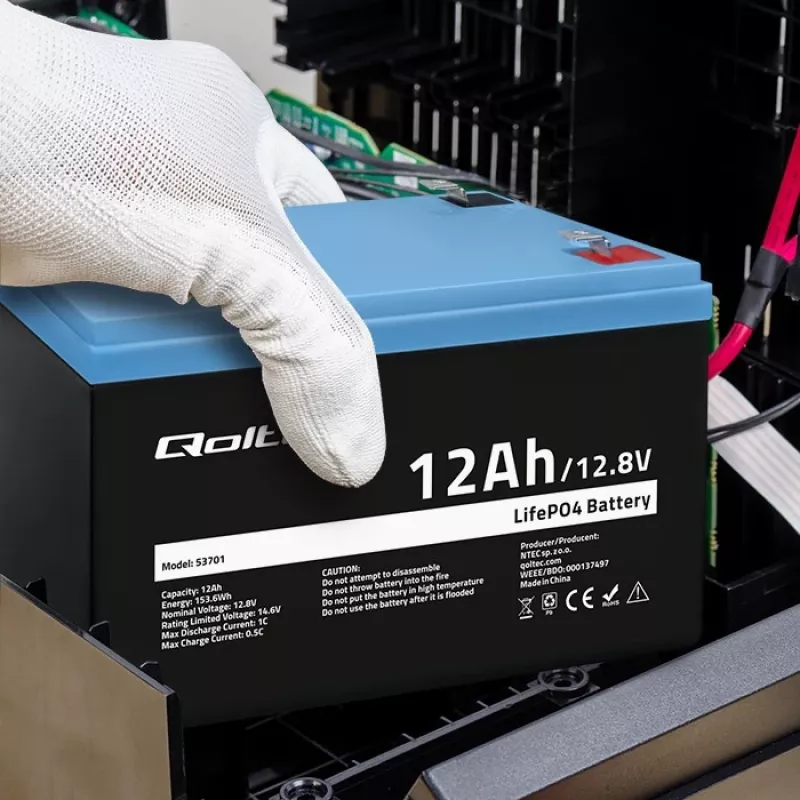 Qoltec LiFePO4 Lithium-Eisenphosphat-Akku 12,8 V 12 Ah 153,6 Wh mit BMS