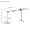 Elektrisch höhenverstellbarer Schreibtisch ergo office ER-400 W — max. Höhe 1160 mm, max. Belastung 80 kg