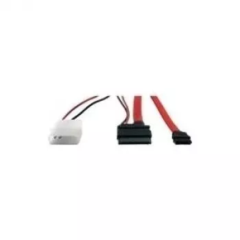 Inter-Tech - SATA-Kabel - Slimline SATA auf SATA, interne Stromversorgung, 2-polig - 30 cm - Rot (88885264)