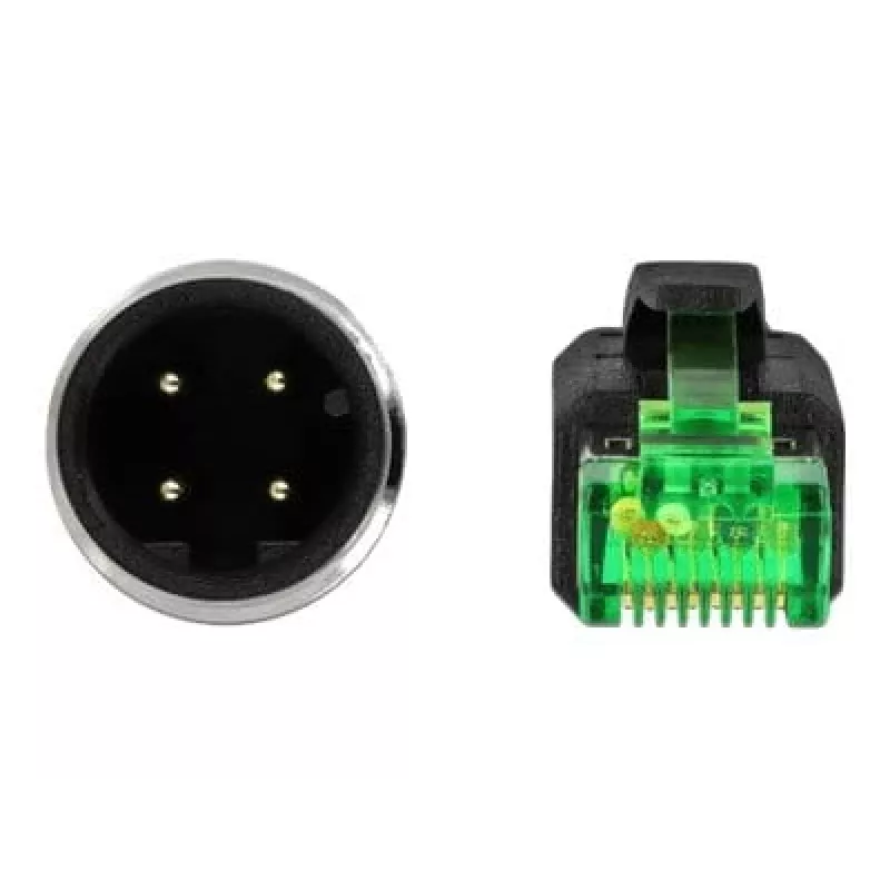 Delock Netzwerkkabel M12 4 Pin D-kodiert zu RJ45 Stecker, PVC, 2 m