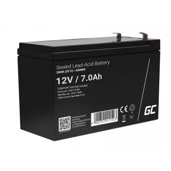 UPS-Batterie Green Cell AGM04 12V 7Ah versiegelte Blei-Säure (VRLA) schwarz, 1 Stück