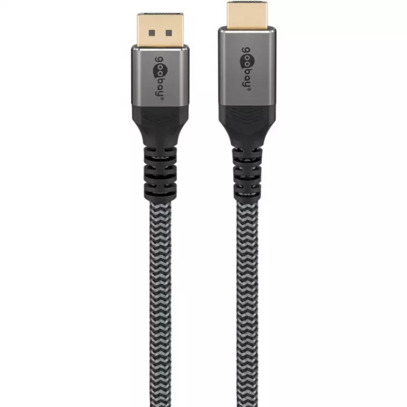 Goobay 65268 Video-Kabeladapter 1 m DisplayPort HDMI Grau (65268)