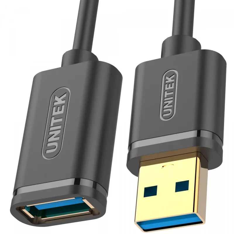 Unitek Y-C4030GBK USB-3.1-Gen-1-Verlängerungskabel, Typ A Stecker auf Buchse, 3 m, schwarz