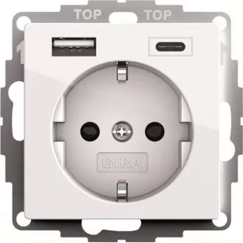 Gira SCHUKO USB-Steckdose, 2-fach, reinweiß, Modell 245903