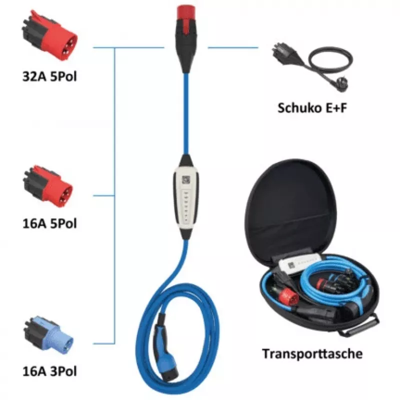 NRGkick 32A 10 m Set Optimal EV-Ladegerät mit Adapter und Tasche, WLAN, 12101061