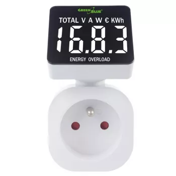 Energie-Wattmeter GreenBlue GB620E für 220-V-Netz, max. 16 A, steckbarer Strom-/Energiezähler