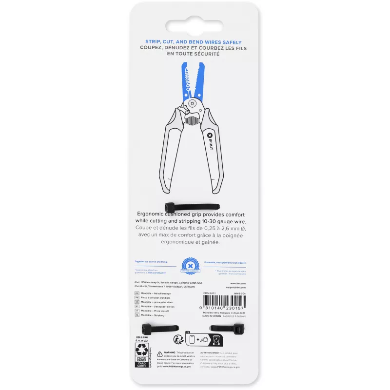 iFixit IF145-547-1 Mandible Abisolierzange, bis 4,75 mm², schwarz/blau