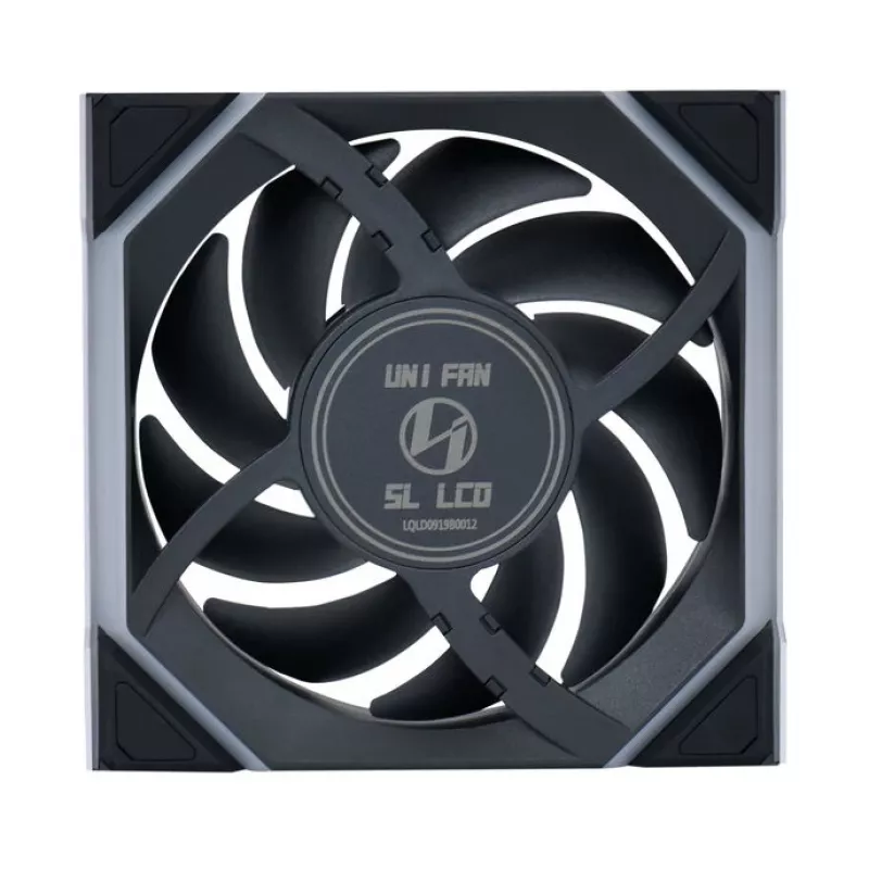 Lian Li UNI FAN SL Wireless LCD 120 12RSLLCD1W1B Reverse Blade Gehäuselüfter, 120 mm, ARGB, PWM, schwarz