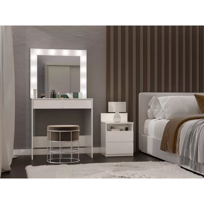 Schlafzimmer-Frisiertisch Topeshop Z.MARINA LUSTRO BIEL — weiße Spanplatte, 2 Schubladen