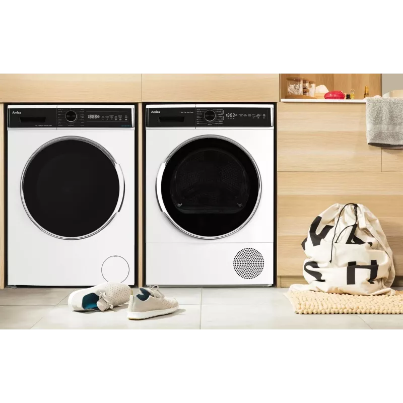 Amica WA3S712BLiSHB freistehende Frontlader-Waschmaschine, 7 kg, 1200 U/min, 15 Programme, Energieklasse B, weiß