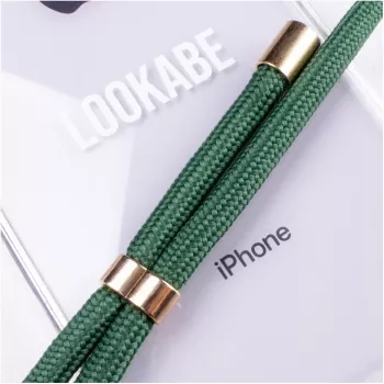 Halskettenhülle für iPhone Xs Max von Lookabe — gold mit grünem Band