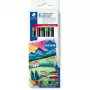 Staedtler Design Journey Around the World Europa 3001 C6-1 Doppel-Fasermaler, 6 Stk.
