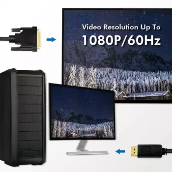Videokabel-Adapter LogiLink CV0131 2 m DisplayPort DVI Schwarz