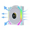Lian Li UNI FAN SL Wireless LCD 120 Reverse Blade Gehäuselüfter, ARGB, PWM, 120 mm, weiß