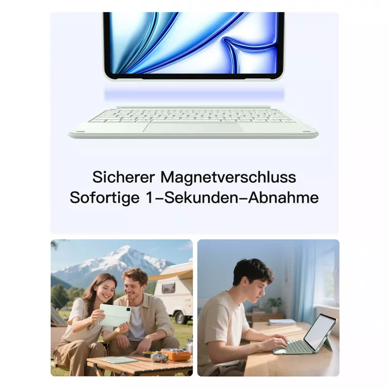 Inateck KB04122 Keyboard Folio für iPad 11, QWERTZ, Grün