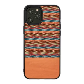 Schutzhülle Man and Wood für iPhone 12 / 12 Pro — braunes Karomuster mit schwarzem Rand