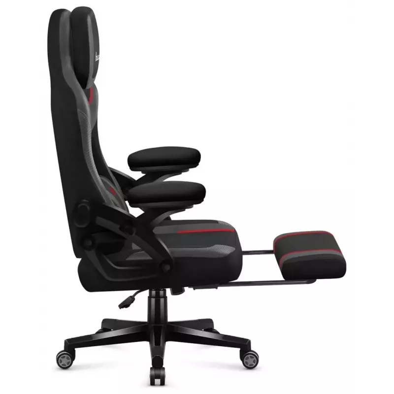 Gaming-Stuhl huzaro Force 4.6 — ergonomischer Stoffsitz, höhenverstellbar, neigbar, Lordosenstütze, 130 kg max., Sitzbreite 41 cm