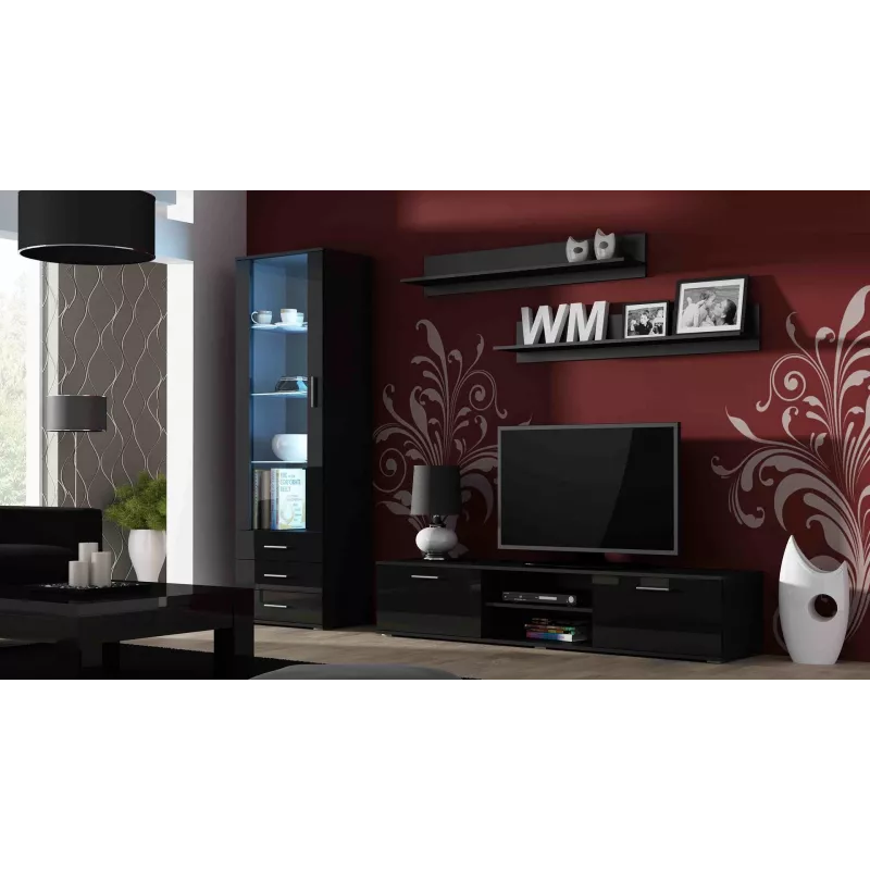 Cama TV-Ständer SOHO 180 schwarz/schwarz glänzend