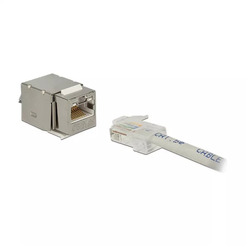 Delock 86404 Keystone-Modul RJ45 Secure Cat.6 auf LSA, Weiß