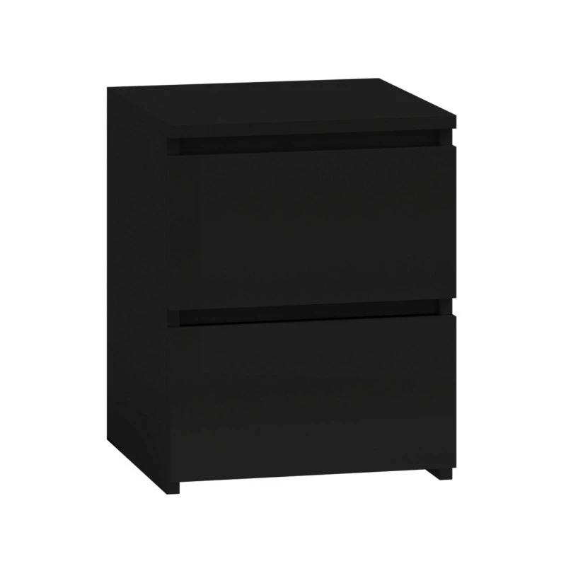 Nachttisch top e shop M2 CZERŃ, 2 Schubladen, schwarz, 300×300×400 mm