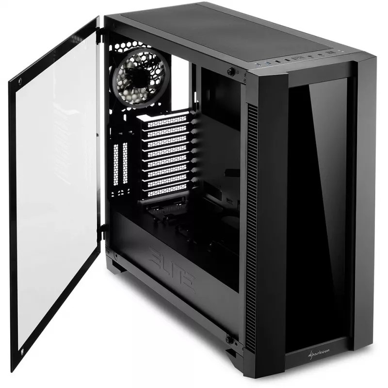 PC-Gehäuse Sharkoon ELITE SHARK CA200G Midi Tower Schwarz