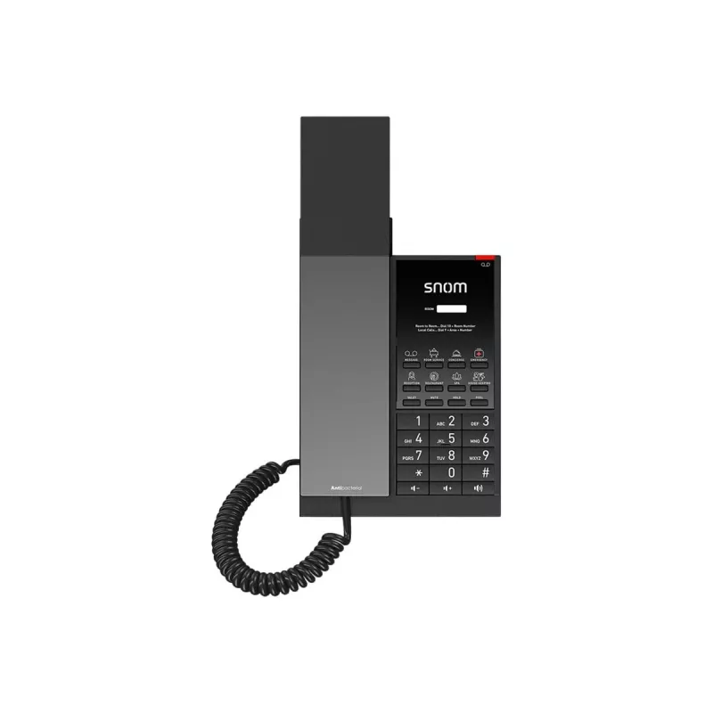 Snom HD350W SIP-IP-Telefon, kabelgebundenes Mobilteil, Gigabit Ethernet, PoE, antibakteriell, Schwarz
