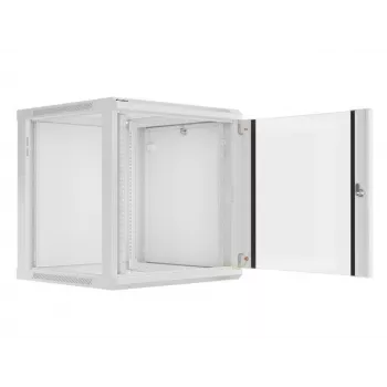 Lanberg Wandmontage-Installationsschrank 19'' 12U 600x600mm grau (Glastür)