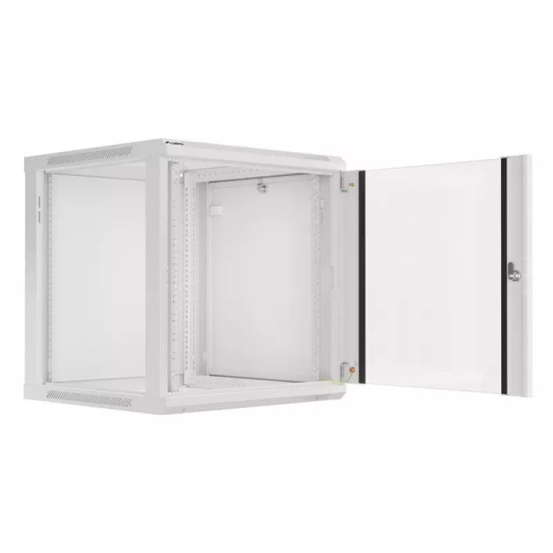 Lanberg Wandmontage-Installationsschrank 19'' 12U 600x600mm grau (Glastür)