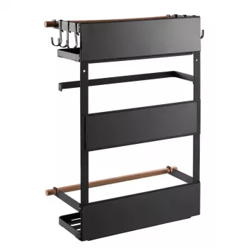 Maclean MC-910 Magnetregal für Kühlschrank/Waschmaschine, schwarz