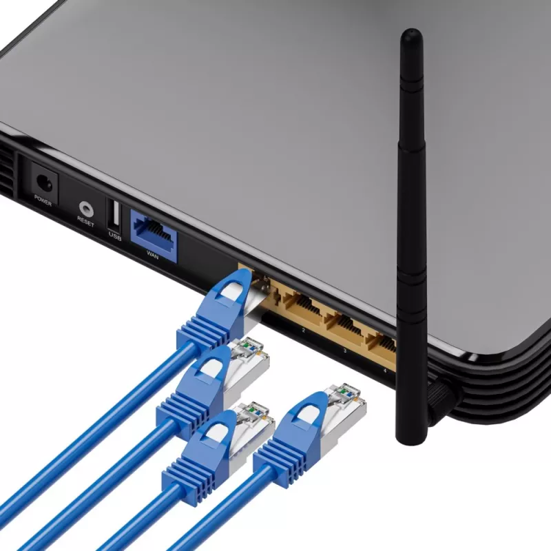 Netzwerkkabel Extralink LAN Patchcord Kat.6A RJ-45 Cat6a 0,5 m Blau