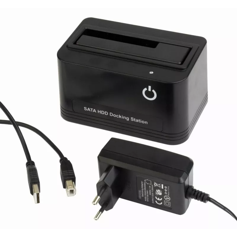 Gembird HD32-U2S-5 Dockingstation für 2,5- und 3,5-Zoll-Festplatten, USB 2.0 Type-A, Schwarz