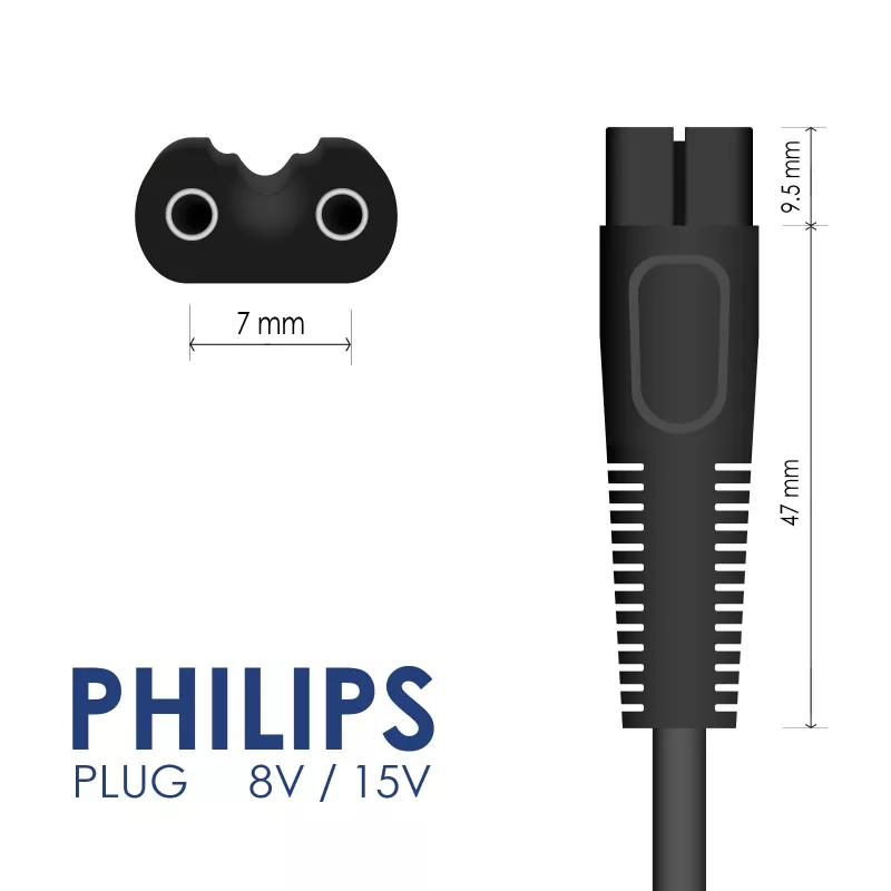 Akyga AK-PD-16 Netzteil für Philips AquaTouch / Bodygroom, 8 V, 100 mA, 0,8 W, 1,2 m