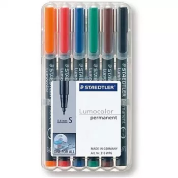 Permanentmarker Staedtler 313 WP6 Schwarz Blau Braun Grün Orange Rot