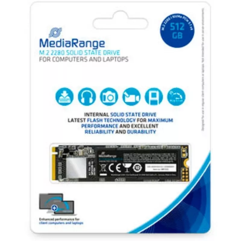 MediaRange MR1032 Internes Solid-State-Laufwerk M.2 512 GB PCI Express 3.1 3D TLC NAND NVMe (MR1032)