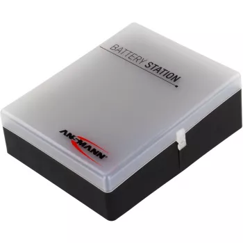 Ansmann Batteriebox 48 für 24x AA, 16x AAA und 4x 9V, Schwarz/Transparent