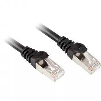 Netzwerkkabel Sharkoon 0,25m Kat.6 RJ-45 S/FTP Schwarz
