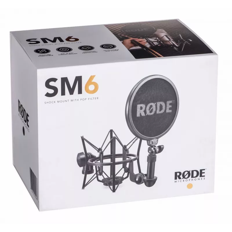 RODE SM6 Stoßdämpferhalterung mit Popfilter, Schwarz
