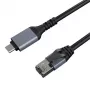 Interneto Kabel CAT6 UTP, USB Type-C - RJ45, 1m