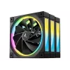 DeepCool FL12R 3-in-1 120-mm-Gehäuselüfter (3er-Pack), Reverse, 4-Pin-PWM, 500-2150 U/min, FDB, Schwarz