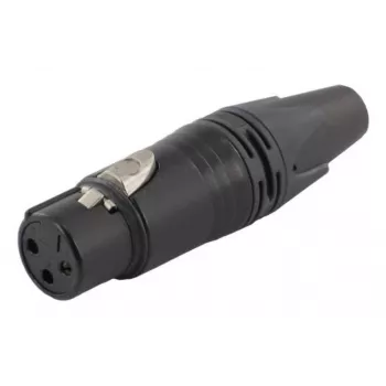 Equip 147931 Kabelstecker 3-polig, Buchse, schwarz