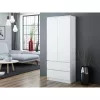 Top E Shop SZAFA MALWA B Schlafzimmer-Kleiderschrank, 5 Einlegeböden, 2 Türen, weiß