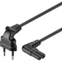 Goobay | 97350 | Euro-Verbindungskabel, beide Enden abgewinkelt | Schwarz | Euro-Stecker (Typ C CEE 7/16) | Gerätestecker C7