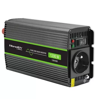 Auto-Wechselrichter Qoltec Monolith 1200 W Schwarz 24 V