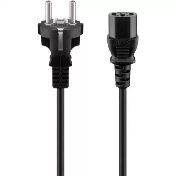 Wentronic Goobay Kaltgeräte Anschlusskabel, 1,5 m, Schwarz - Typ F (Typ F, CEE 7/7) > Gerätebuchse C13 (Kaltgeräteanschluss) (68605)